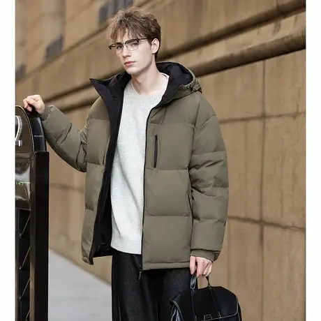 唐狮秋冬季短款羽绒服男立领拉链撞色90鸭绒保暖防寒羽绒外套TUTA商品大图