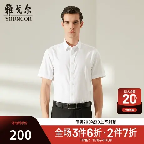 【DP免烫】D系雅戈尔衬衫夏季商务休闲柔软舒适纯棉衬衣短袖衬衫商品大图