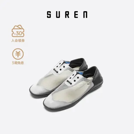 素人SUREN 春夏浅口单鞋女透气网面鞋平底休闲鞋低帮女鞋子029商品大图
