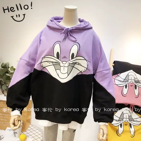 连帽卫衣女韩国东大门2020秋新款ins小众设计感外套大码休闲宽松商品大图