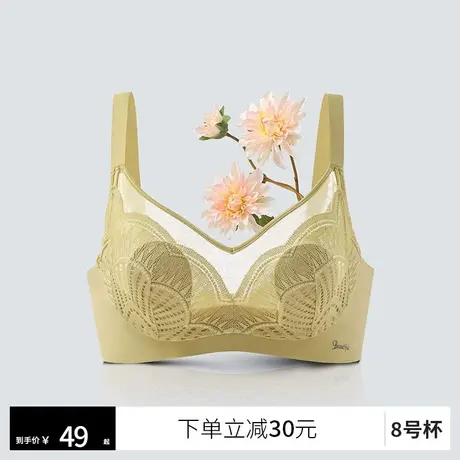 润微8号杯内衣女无钢圈舒适大胸显小超薄文胸防凸点胸罩防下垂商品大图