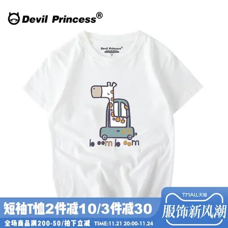 韩国ulzzang卡通原宿小鹿短袖t恤女学生宽松BF风百搭闺蜜半袖体恤商品大图