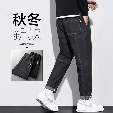 高级感港风日系牛仔裤男士直筒宽松男款休闲男裤子秋冬季2024新款商品大图