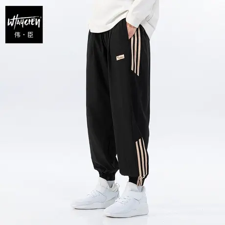 伟臣潮牌大码男装春夏薄款休闲长裤男胖子加肥加大宽松小脚卫裤男商品大图