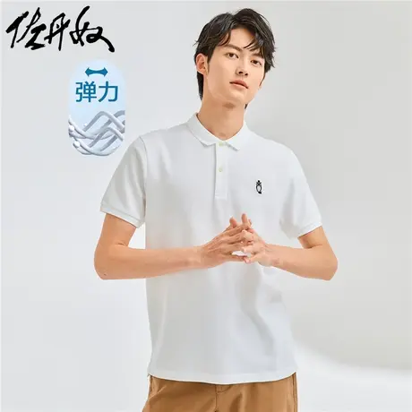 佐丹奴Polo衫男新款猫头鹰刺绣弹力珠地布翻领短袖上衣男13013201图片