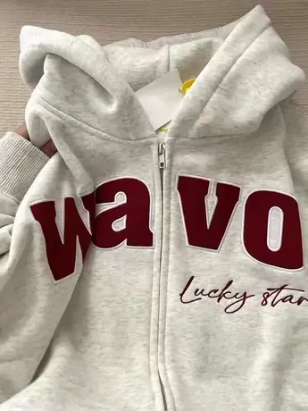 开衫卫衣外套女2024新款春秋美式复古潮牌小众设计感拉链连帽上衣图片