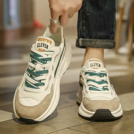 莆田男鞋春夏季透气阿甘运动鞋男款跑步休闲厚底老爹潮鞋2024新款商品大图