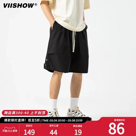 VIISHOW复古cityboy工装短裤男夏潮牌潮流宽松直筒休闲五分中裤子商品大图