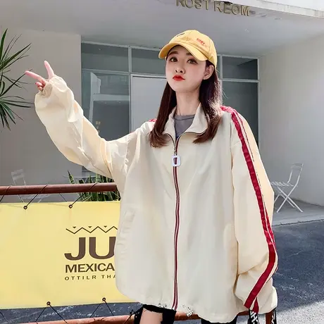 户外防晒衣女长袖2021春夏洋气新款韩版宽松学生百搭薄外套ins潮商品大图