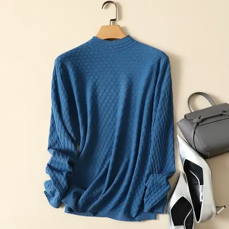 清仓！半高领毛衣女秋冬内搭新款韩版宽松套头上衣长袖打底衫女商品大图