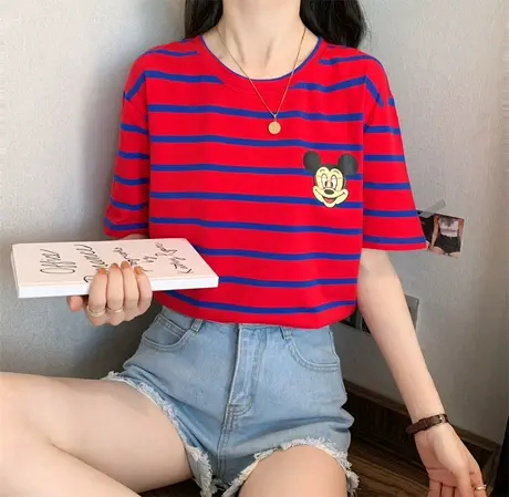 女装2023新款夏装短袖T恤 学生宽松韩版ulzzang半截袖百搭ins上衣商品大图