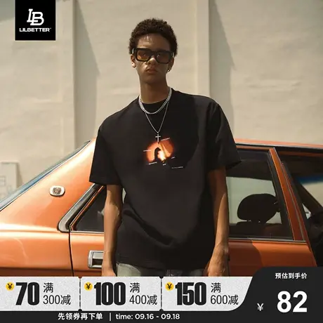 Lilbetter短袖男夏季男装2023新款T恤美式体恤宽松衣服潮流半袖LB商品大图