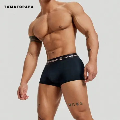 TOMATOPAPA恶魔系列欧美男内裤四角运动莫代尔柔软透气平角短裤衩商品大图