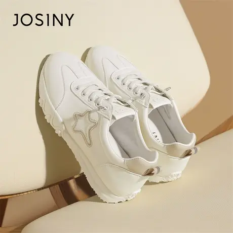 Josiny/卓诗尼厚底板鞋女2024新款春季透气百搭休闲鞋爆款女鞋子图片