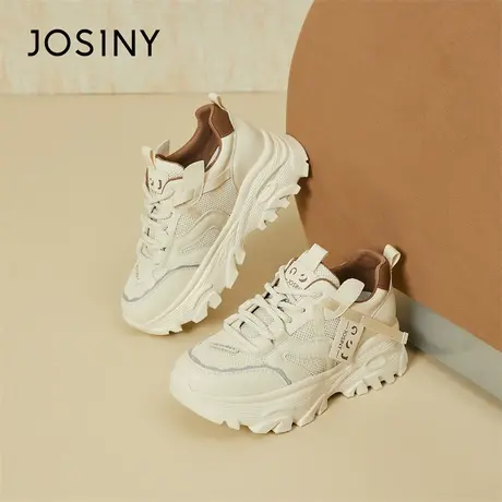 Josiny/卓诗尼厚底老爹鞋女款2024新款春季内增高复古舒适休闲鞋商品大图