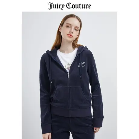 juicy couture橘滋天鹅绒时尚外套女春季新款宽松运动休闲短外套图片