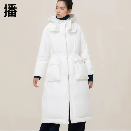 【主推款】播长款羽绒服女冬季新款品牌白色白鸭绒中长款加厚外套商品大图