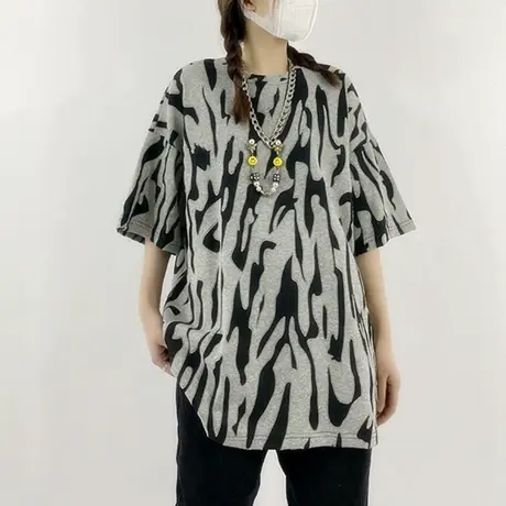 2023年春夏季新款大码情侣女装设计感小众上衣服宽松短袖t恤ins潮商品大图