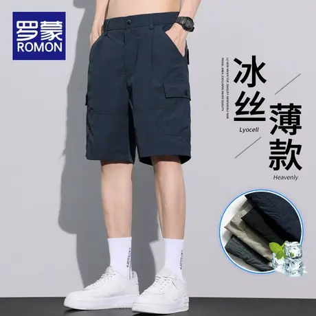 罗蒙冰丝工装短裤男士运动外穿休闲五分裤潮牌夏季薄款宽松中裤子商品大图