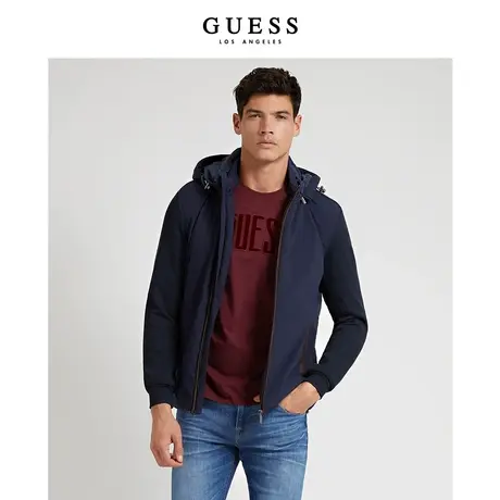 GUESS23新款秋男士休闲商务夹克外套连帽修身棉服-M2RL14WEDJ0商品大图