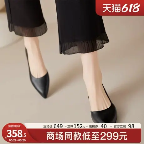 星期六法式绝美不累脚尖头女单鞋2025春季新款浅口一脚蹬低跟女鞋商品大图