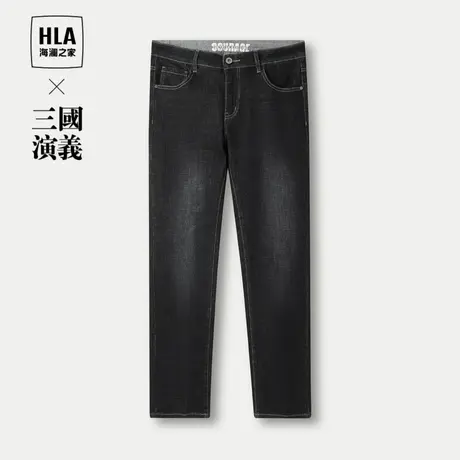 HLA/海澜之家三国演义牛仔裤23秋季新款舒适直筒时尚五袋款裤子男商品大图