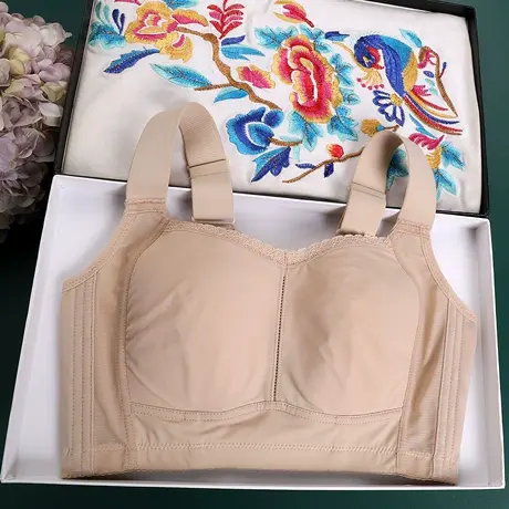 光面无痕调整型全罩杯女士内衣薄款收副乳大胸显小显瘦防下垂文胸商品大图
