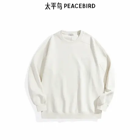 【商场同款】太平鸟男装24秋季新款鹿皮绒圆领刺绣卫衣B2CRE3251图片