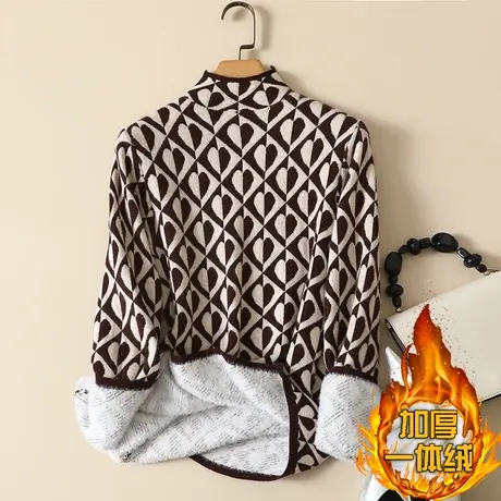 一体绒半高领毛衣女2022年秋冬新款加绒加厚洋气内搭针织打底衫女图片