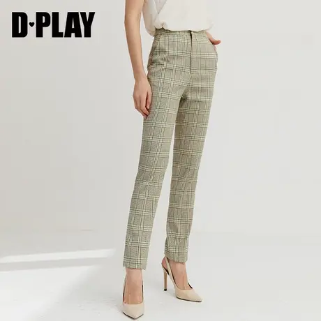 DPLAY{商场同款}德帕拉冬装年新品欧美复古格纹直筒西装裤子商品大图