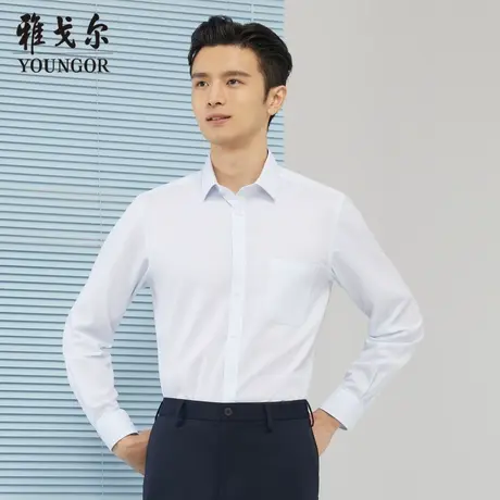 雅戈尔奥莱 商场同款男士长袖衬衫秋季新款官方商务休闲免烫衬衫商品大图