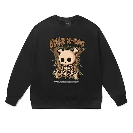 欧美高街hiphop卫衣男女秋冬2023新款做旧卡通印花潮大码纯棉上衣图片