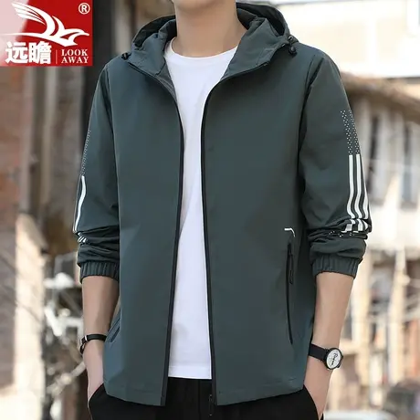 男士夹克秋季2023新款潮流帅气宽松休闲百搭连帽上衣春秋外套男款商品大图