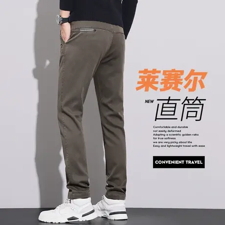 男士秋冬款中年爸爸装弹力直筒休闲裤子冬季2024新款修身商务西裤商品大图