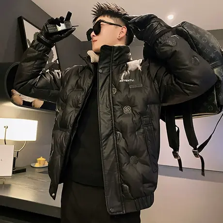 棉衣男冬季2023新款潮牌立领加厚个性设计感轻熟保暖棉服外套图片