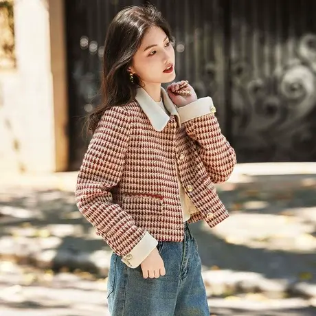 时尚气质名媛风减龄短外套女士2023年秋季新款百搭设计感显高上衣商品大图