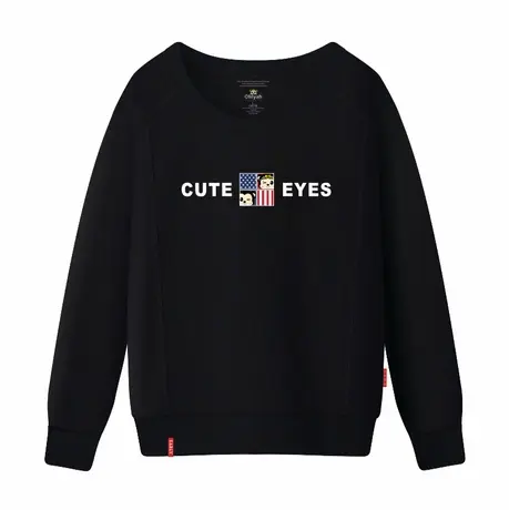 Ohlyah品牌2023新款女装宽松卫衣圆领情侣装秋装长袖卡通印花纯棉商品大图