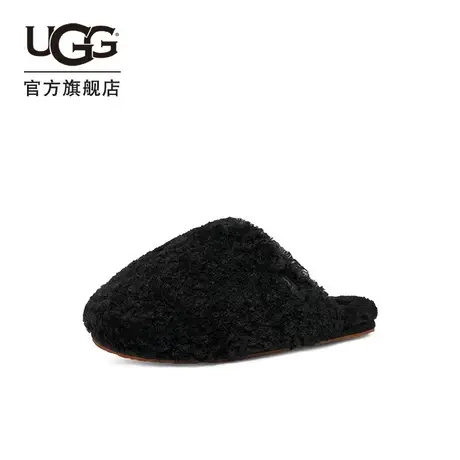 UGG秋冬女士居家休闲纯色毛绒波纹舒适平底包头时尚拖鞋 1133151图片