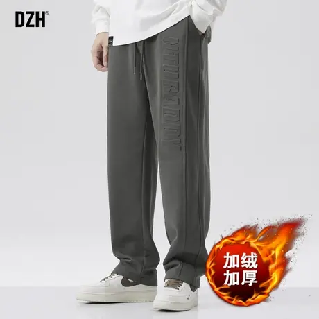 男士直筒运动裤男加绒加厚冬季男裤2024新款保暖裤加绒裤宽松卫裤图片