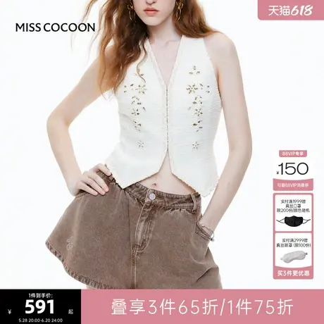 MISS COCOON可可尼复古牛仔短裙女2025夏季新款裙裤a字裙短款裙子图片