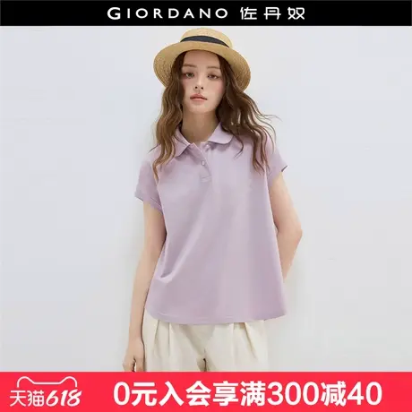 设计师款佐丹奴短袖Polo衫女夏季新款小飞袖娃娃领上衣18315202商品大图