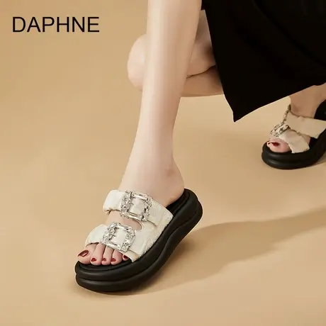 Daphne/达芙妮2025夏季新款女士拖鞋厚底防滑沙滩凉鞋软底不累脚图片