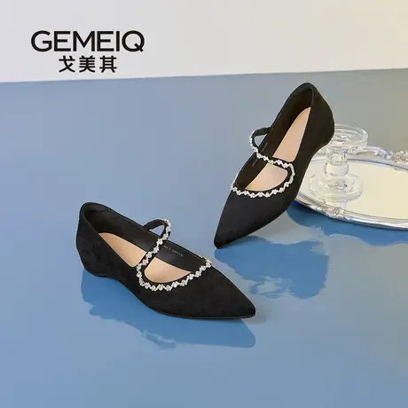 戈美其女鞋2025新款秋季法式配裙子时尚高跟鞋细跟单鞋女职业鞋子图片