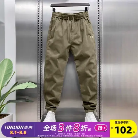 唐狮25裤子秋季男款美式复古宽松直筒休闲裤痞帅百搭垂感工装裤W图片