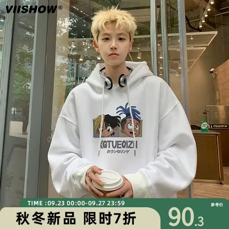 VIISHOW重磅380g连帽卫衣男春秋oversize美式潮牌宽松休闲上衣商品大图