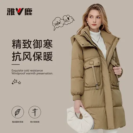 2025新款秋冬季加厚时尚女款显瘦连帽保暖长款羽绒服YLS01Z1692T商品大图