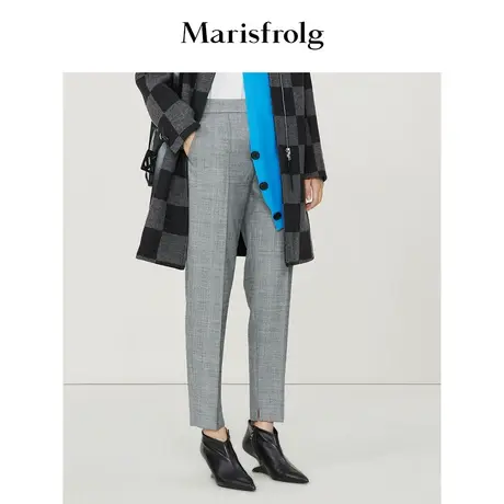 【商场同款】玛丝菲尔萝卜裤冬季新款灰色简约风职业通勤休闲裤商品大图
