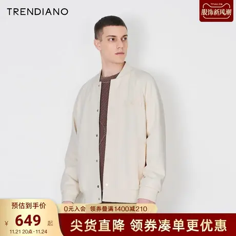 TRENDIANO棒球服夹克外套2023新款冬季立体字母微阔男士潮牌图片