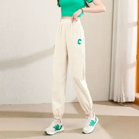 时尚气质休闲束脚裤2023年夏季新款女温柔高腰显瘦通勤百搭九分裤商品大图