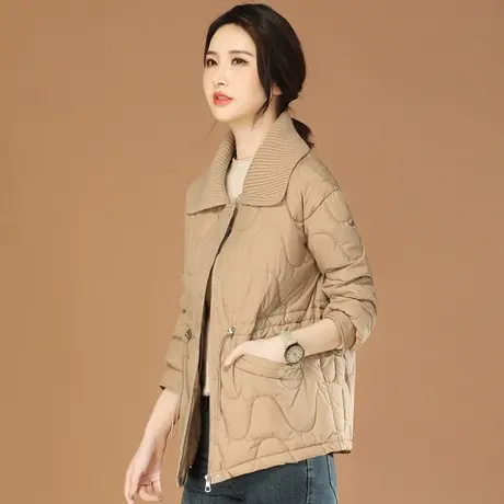 韩潮袭人大翻领加厚保暖棉服女2023冬新款设计感休闲收腰棉袄外套图片